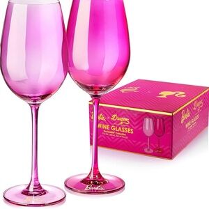 Barbie Vibrant Pink Wine Glass Duo